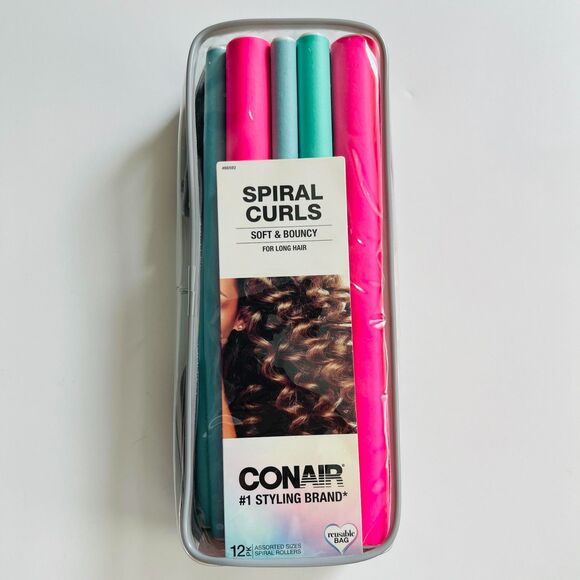 Conair "Spiral Curls" Soft & Bouncy For Long Hair Flexible Rollers 12pk NIB/NWT - Picture 1 of 4